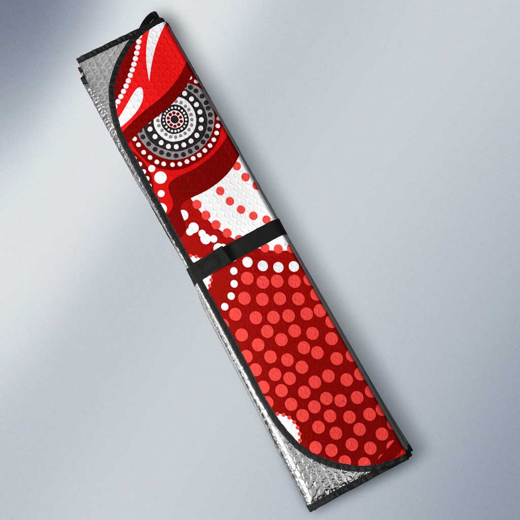 Dolphins Auto Sun Shade Aboriginal Dot Pattern - Rugby Mascot Heritage Pride