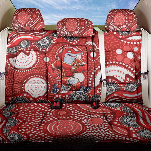 Dolphins Back Car Seat Cover Aboriginal Dot Pattern - Rugby Mascot Heritage Pride
