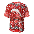 Dolphins Baseball Jersey Aboriginal Dot Pattern - Rugby Mascot Heritage Pride