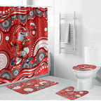 Dolphins Bathroom Set Aboriginal Dot Pattern - Rugby Mascot Heritage Pride
