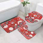 Dolphins Bathroom Set Aboriginal Dot Pattern - Rugby Mascot Heritage Pride