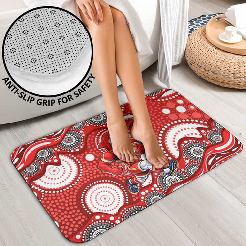 Dolphins Bathroom Set Aboriginal Dot Pattern - Rugby Mascot Heritage Pride