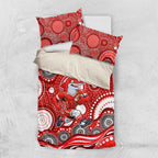 Dolphins Bedding Set Aboriginal Dot Pattern - Rugby Mascot Heritage Pride