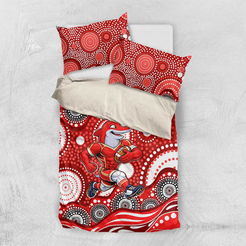 Dolphins Bedding Set Aboriginal Dot Pattern - Rugby Mascot Heritage Pride