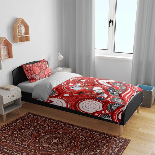 Dolphins Bedding Set Aboriginal Dot Pattern - Rugby Mascot Heritage Pride