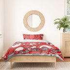 Dolphins Bedding Set Aboriginal Dot Pattern - Rugby Mascot Heritage Pride