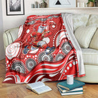 Dolphins Blanket Aboriginal Dot Pattern - Rugby Mascot Heritage Pride