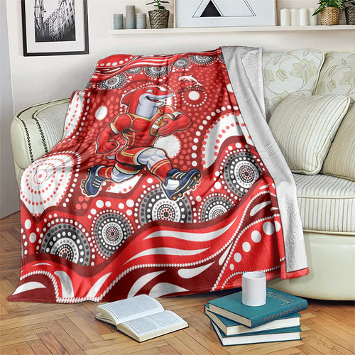 Dolphins Blanket Aboriginal Dot Pattern - Rugby Mascot Heritage Pride