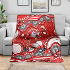 Dolphins Blanket Aboriginal Dot Pattern - Rugby Mascot Heritage Pride