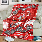 Dolphins Blanket Aboriginal Dot Pattern - Rugby Mascot Heritage Pride