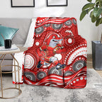 Dolphins Blanket Aboriginal Dot Pattern - Rugby Mascot Heritage Pride