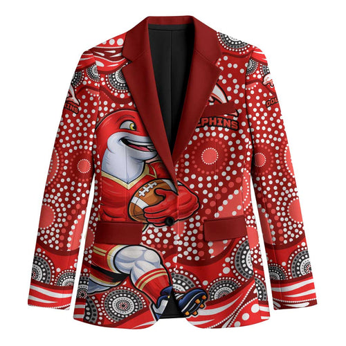 Dolphins Blazer Aboriginal Dot Pattern - Rugby Mascot Heritage Pride