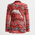 Dolphins Blazer Aboriginal Dot Pattern - Rugby Mascot Heritage Pride