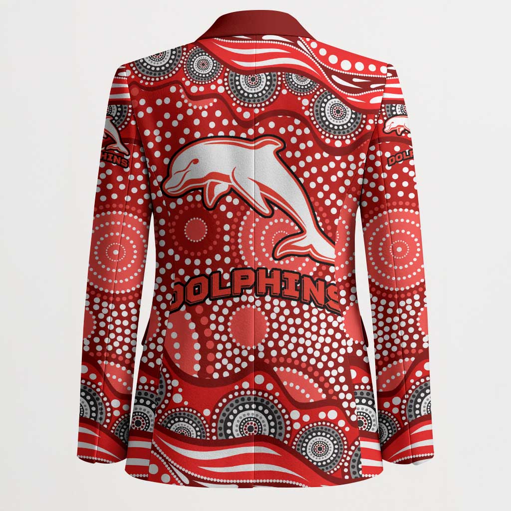 Dolphins Blazer Aboriginal Dot Pattern - Rugby Mascot Heritage Pride