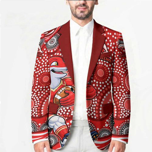 Dolphins Blazer Aboriginal Dot Pattern - Rugby Mascot Heritage Pride