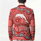 Dolphins Blazer Aboriginal Dot Pattern - Rugby Mascot Heritage Pride