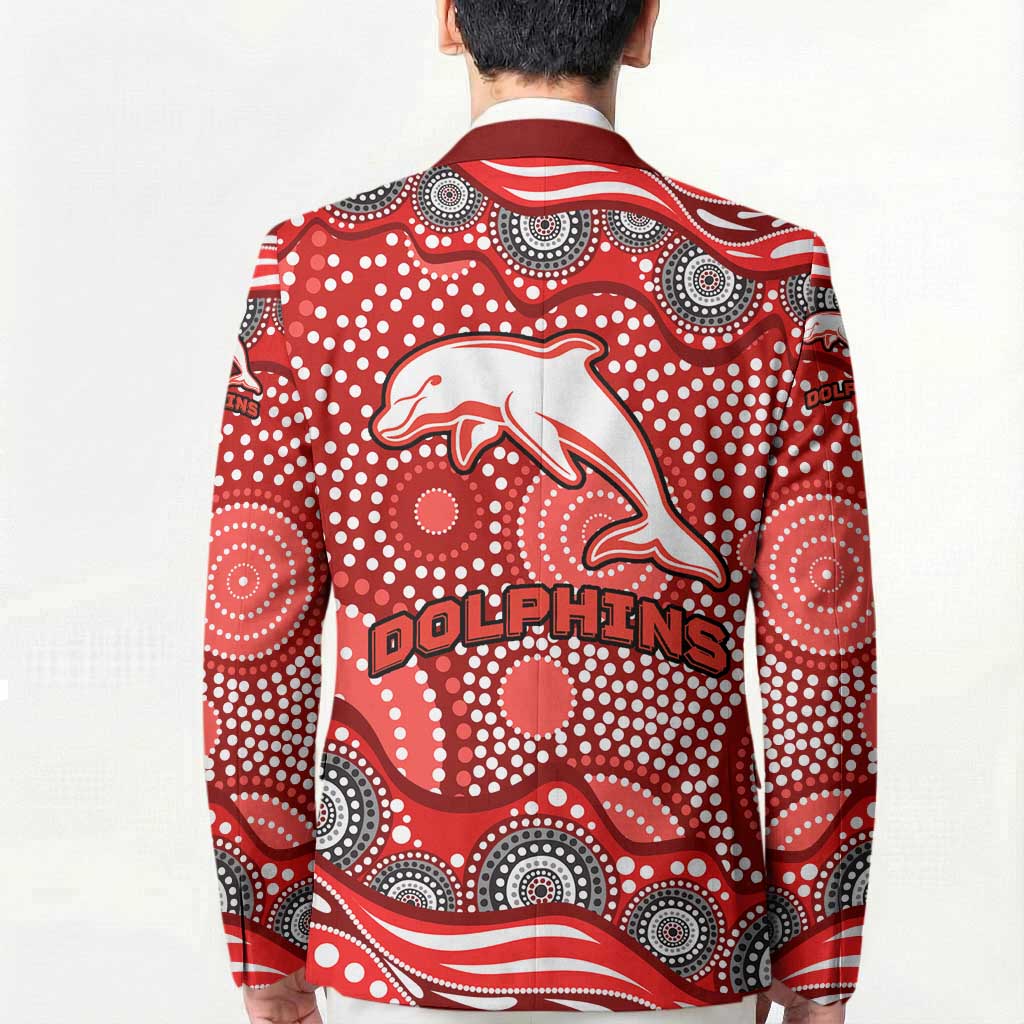 Dolphins Blazer Aboriginal Dot Pattern - Rugby Mascot Heritage Pride