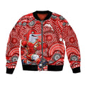 Dolphins Bomber Jacket Aboriginal Dot Pattern - Rugby Mascot Heritage Pride