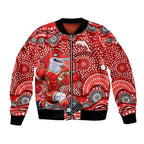 Dolphins Bomber Jacket Aboriginal Dot Pattern - Rugby Mascot Heritage Pride