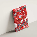 Dolphins Canvas Wall Art Aboriginal Dot Pattern - Rugby Mascot Heritage Pride