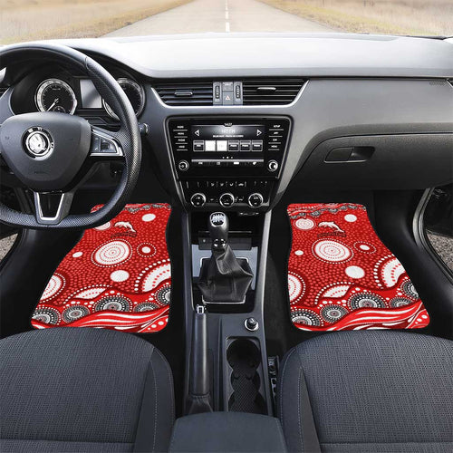 Dolphins Car Mats Aboriginal Dot Pattern - Rugby Mascot Heritage Pride