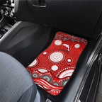 Dolphins Car Mats Aboriginal Dot Pattern - Rugby Mascot Heritage Pride