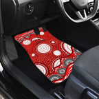 Dolphins Car Mats Aboriginal Dot Pattern - Rugby Mascot Heritage Pride