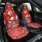 Dolphins Car Seat Cover Aboriginal Dot Pattern - Rugby Mascot Heritage Pride