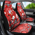 Dolphins Car Seat Cover Aboriginal Dot Pattern - Rugby Mascot Heritage Pride