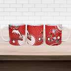 Dolphins Ceramic Mug Aboriginal Dot Pattern - Rugby Mascot Heritage Pride