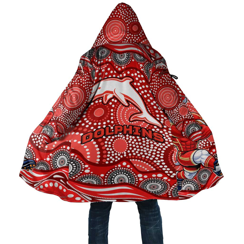 Dolphins Cloak Aboriginal Dot Pattern - Rugby Mascot Heritage Pride