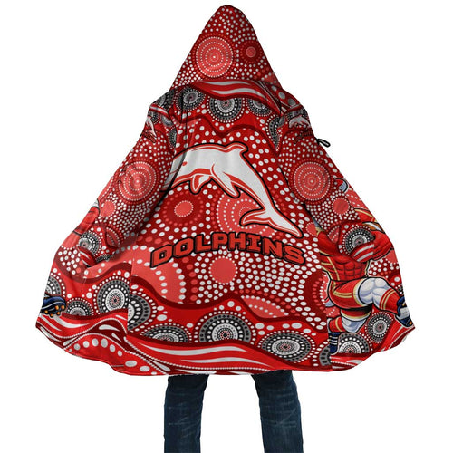 Dolphins Cloak Aboriginal Dot Pattern - Rugby Mascot Heritage Pride