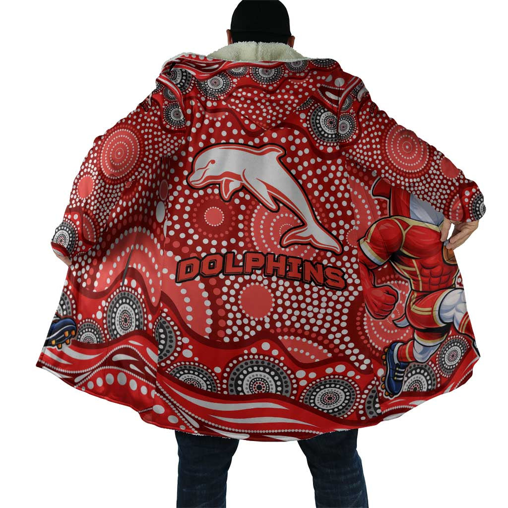 Dolphins Cloak Aboriginal Dot Pattern - Rugby Mascot Heritage Pride