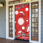 Dolphins Door Cover Aboriginal Dot Pattern - Rugby Mascot Heritage Pride