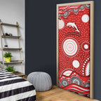 Dolphins Door Cover Aboriginal Dot Pattern - Rugby Mascot Heritage Pride