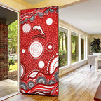 Dolphins Door Cover Aboriginal Dot Pattern - Rugby Mascot Heritage Pride