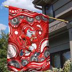 Dolphins Garden Flag Aboriginal Dot Pattern - Rugby Mascot Heritage Pride