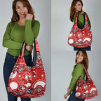 Dolphins Grocery Bag Aboriginal Dot Pattern - Rugby Mascot Heritage Pride
