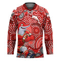 Dolphins Hockey Jersey Aboriginal Dot Pattern - Rugby Mascot Heritage Pride