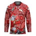 Dolphins Hockey Jersey Aboriginal Dot Pattern - Rugby Mascot Heritage Pride
