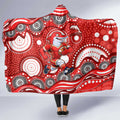 Dolphins Hooded Blanket Aboriginal Dot Pattern - Rugby Mascot Heritage Pride