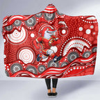 Dolphins Hooded Blanket Aboriginal Dot Pattern - Rugby Mascot Heritage Pride