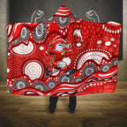 Dolphins Hooded Blanket Aboriginal Dot Pattern - Rugby Mascot Heritage Pride