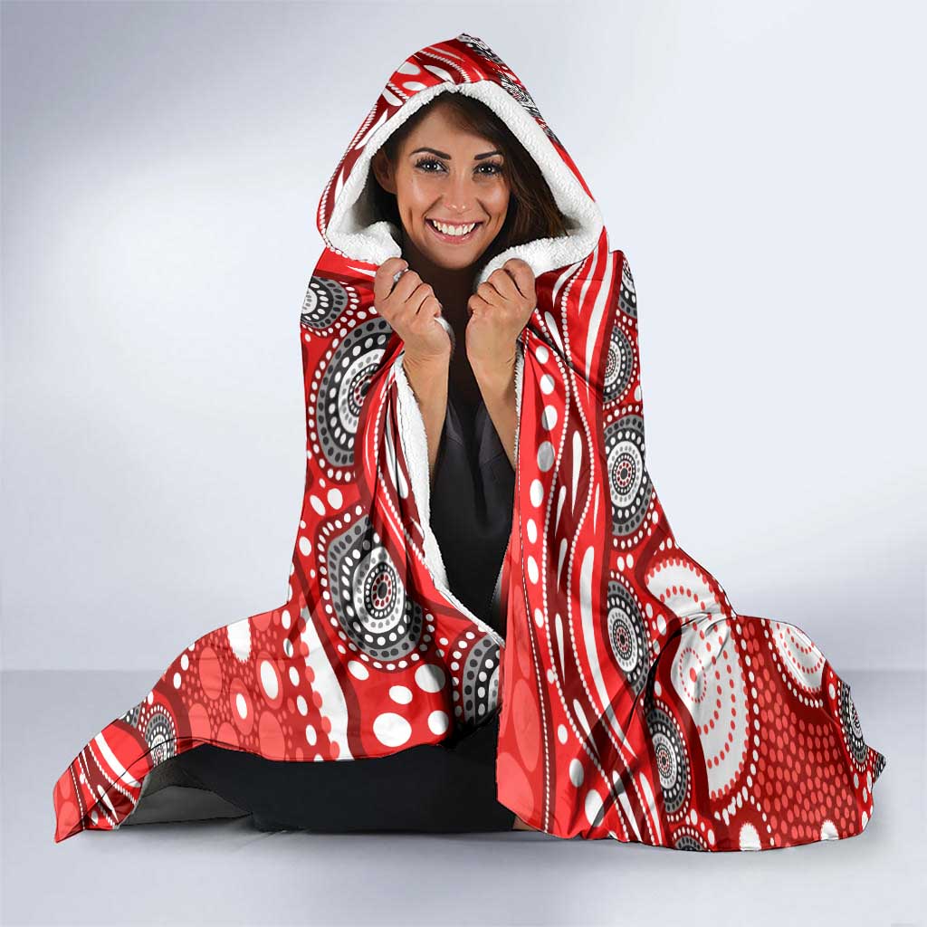 Dolphins Hooded Blanket Aboriginal Dot Pattern - Rugby Mascot Heritage Pride