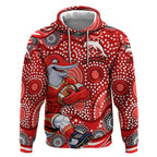 Dolphins Hoodie Aboriginal Dot Pattern - Rugby Mascot Heritage Pride