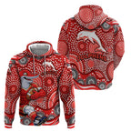 Dolphins Hoodie Aboriginal Dot Pattern - Rugby Mascot Heritage Pride