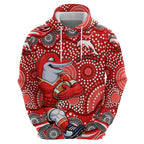 Dolphins Hoodie Aboriginal Dot Pattern - Rugby Mascot Heritage Pride