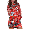 Dolphins Hoodie Dress Aboriginal Dot Pattern - Rugby Mascot Heritage Pride