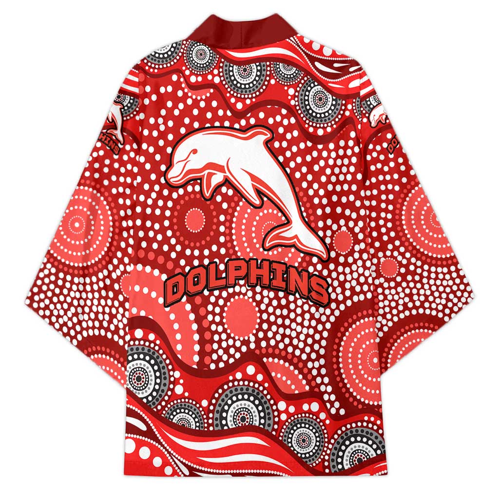 Dolphins Kimono Aboriginal Dot Pattern - Rugby Mascot Heritage Pride