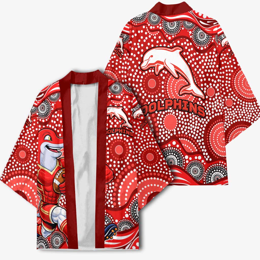 Dolphins Kimono Aboriginal Dot Pattern - Rugby Mascot Heritage Pride